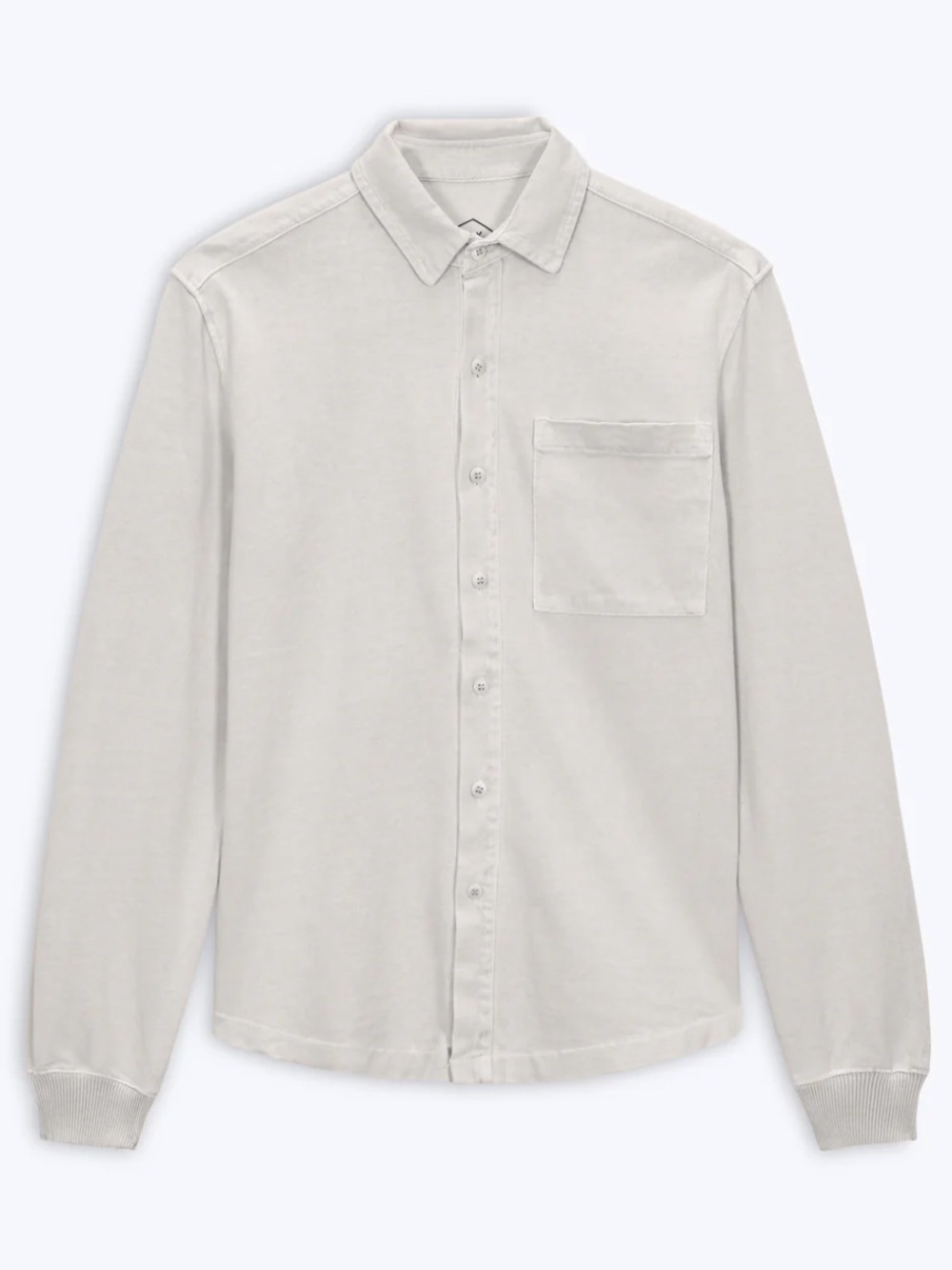 Alex Crane Caza Knit Shirt Cream Medium Organic Cotton Button Down